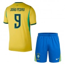 Brasilien João Pedro 9 VM Hjemmebanetrøje 2026 Børn