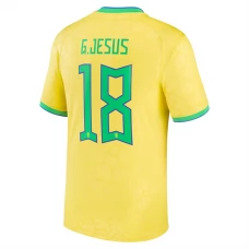 Brasilien VM 2022 G.Jesus 18 Hjemmebanetrøje Fodboldsæt