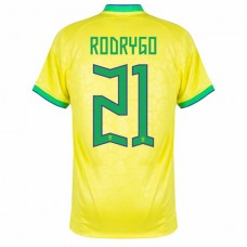 Brasilien VM 2022 Rodrigo 21 Hjemmebanetrøje Fodboldsæt