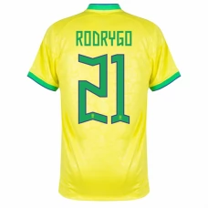Brasilien VM 2022 Rodrigo 21 Hjemmebanetrøje Fodboldsæt