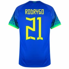 Brasilien VM 2022 Rodrigo 21 Udebanetrøje Fodboldsæt