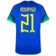 Brasilien VM 2022 Rodrigo 21 Udebanetrøje Fodboldsæt