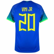 Brasilien VM 2022 Vini Jr 20 Udebanetrøje Fodboldsæt