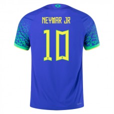 Brasilien VM Trøje 2022 Neymar Jr 10 Udebanetrøje