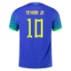 Brasilien VM Trøje 2022 Neymar Jr 10 Udebanetrøje