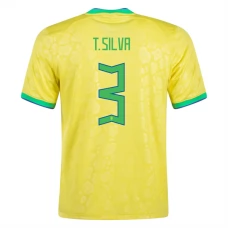 Brasilien VM Trøje 2022 T. Silva 3 Hjemmebanetrøje