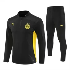 BVB Borussia Dortmund Børn Træningssæt 2024-25 - 1-4 Zip Sort
