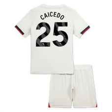 Chelsea Børn Caicedo 25 Udebanetrøje 2025-26 Fodboldsæt