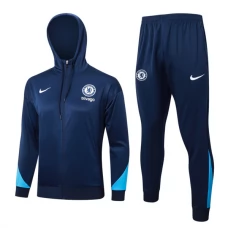 Chelsea Træningsjakke Sæt 2024-25 - Hætte Blå