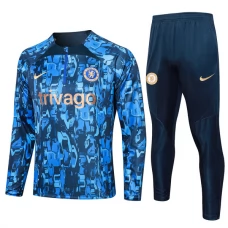 Chelsea Træningssæt Børn 2023-24 - 1-4 Zip Blå Camouflage
