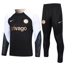 Chelsea Træningssæt Børn 2023-24 - 1-4 Zip Sort Hvid