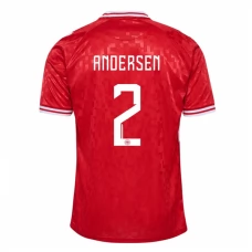 Danmark EM 2024 Andersen 2 Hjemmebanetrøje Fodboldsæt