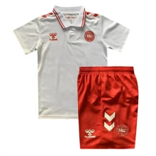 Danmark EM 2024 Børn Udebanetrøje Fodboldsæt