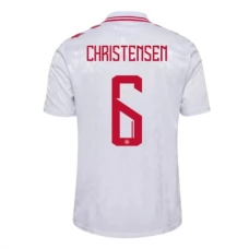 Danmark EM 2024 Christensen 6 Udebanetrøje Fodboldsæt