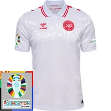 Danmark EM 2024 Udebanetrøje Fodboldsæt Patch