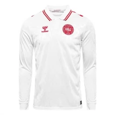 Danmark EM 2024 Udebanetrøje Langærmet Fodboldsæt