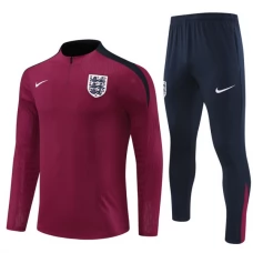 England Børn Træningssæt 2024-25 - 1-4 Zip Rød