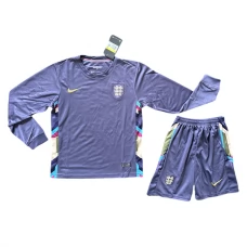 England EM 2024 Børn Udebanetrøje Langærmet Fodboldsæt