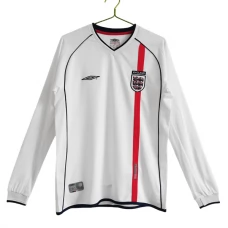 England Hjemmebanetrøje Retro 2002 Langærmet Fodboldsæt
