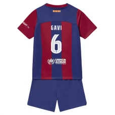 FC Barcelona Børn Gavi 6 Hjemmebanetrøje 2023-24 Fodboldsæt