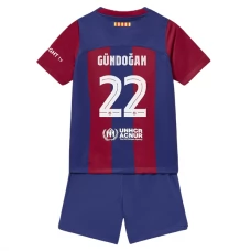 FC Barcelona Børn Gündoğan 22 Hjemmebanetrøje 2023-24 Fodboldsæt