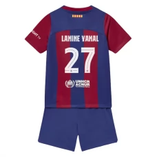 FC Barcelona Børn Lamine Yamal 27 Hjemmebanetrøje 2023-24 Fodboldsæt