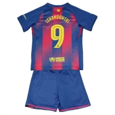 FC Barcelona Børn Lewandowski 9 Hjemmebanetrøje 2025-26 Fodboldsæt