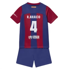 FC Barcelona Børn R.Araujo 4 Hjemmebanetrøje 2023-24 Fodboldsæt