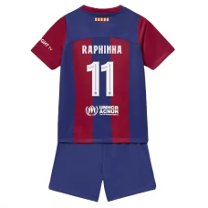 FC Barcelona Børn Raphinha 11 Hjemmebanetrøje 2023-24 Fodboldsæt