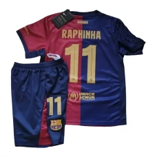 FC Barcelona Børn Raphinha 11 Hjemmebanetrøje 2024-25 Fodboldsæt