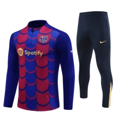 FC Barcelona Børn Træningssæt 2024-25 - 1-4 Zip Blå