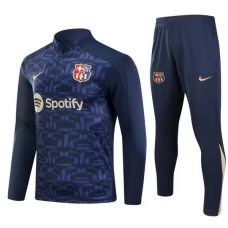 FC Barcelona Børn Træningssæt 2024-25 - 1-4 Zip Blå