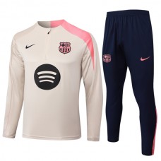 FC Barcelona Børn Træningssæt 2025-26 - 1-4 Zip Beige