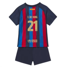 FC Barcelona Fodboldsæt Børn 2022-23 F. De Jong 21 Hjemmebanetrøje