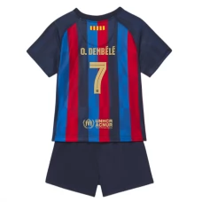 FC Barcelona Fodboldsæt Børn 2022-23 O. Dembélé 7 Hjemmebanetrøje