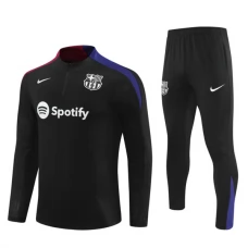 FC Barcelona Træningssæt 2024-25 - 1-4 Zip Sort