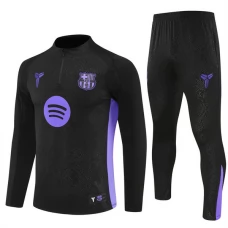 FC Barcelona Træningssæt Børn 2025-26 - 1-4 Zip Sort