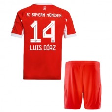 FC Bayern München Luis Díaz 14 Hjemmebanetrøje Børn 2025-26 Fodboldsæt