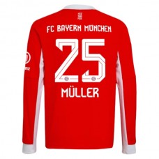 FC Bayern München Müller 25 Hjemmebanetrøje 2025-26 Langærmet Fodboldsæt