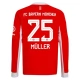 FC Bayern München Müller 25 Hjemmebanetrøje 2025-26 Langærmet Fodboldsæt