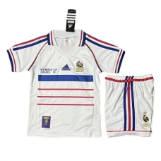 Frankrig Børn Udebanetrøje Retro 1998 Fodboldsæt