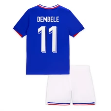 Frankrig EM 2024 Børn Dembele 11 Hjemmebanetrøje Fodboldsæt
