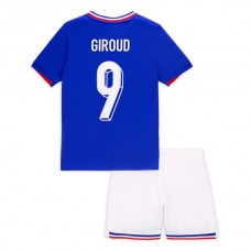 Frankrig EM 2024 Børn Giroud 9 Hjemmebanetrøje Fodboldsæt