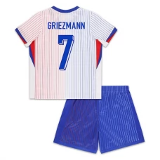 Frankrig EM 2024 Børn Griezmann 7 Udebanetrøje Fodboldsæt