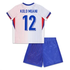 Frankrig EM 2024 Børn Kolo Muani 12 Udebanetrøje Fodboldsæt