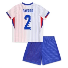 Frankrig EM 2024 Børn Pavard 2 Udebanetrøje Fodboldsæt
