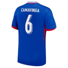 Frankrig EM 2024 Camavinga 6 Hjemmebanetrøje Fodboldsæt