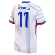 Frankrig EM 2024 Dembele 11 Udebanetrøje Fodboldsæt