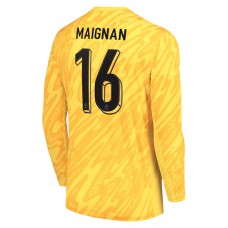 Frankrig EM 2024 Maignan 16 Målmand Hjemmebanetrøje Langærmet Fodboldsæt