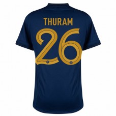 Frankrig VM 2022 Thuram 26 Hjemmebanetrøje Fodboldsæt